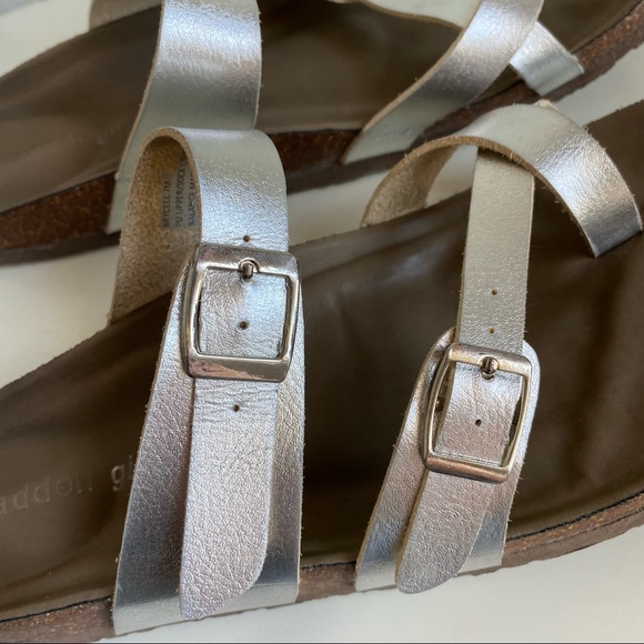 Madden Girl Bryceee Footbed Sandals Silver Size 7 - Picture 10 of 12